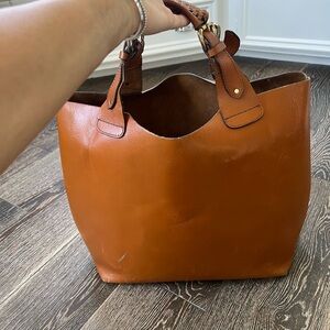 Zara large leather tote